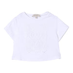Twinset T-Shirt Girocollo Tinta Unita con Ricami per Neonata 251GJ2480XN BIANCO TWINSET 