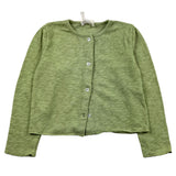 Babe &amp; Tess Solid Green Crew Neck Shrug For Girls