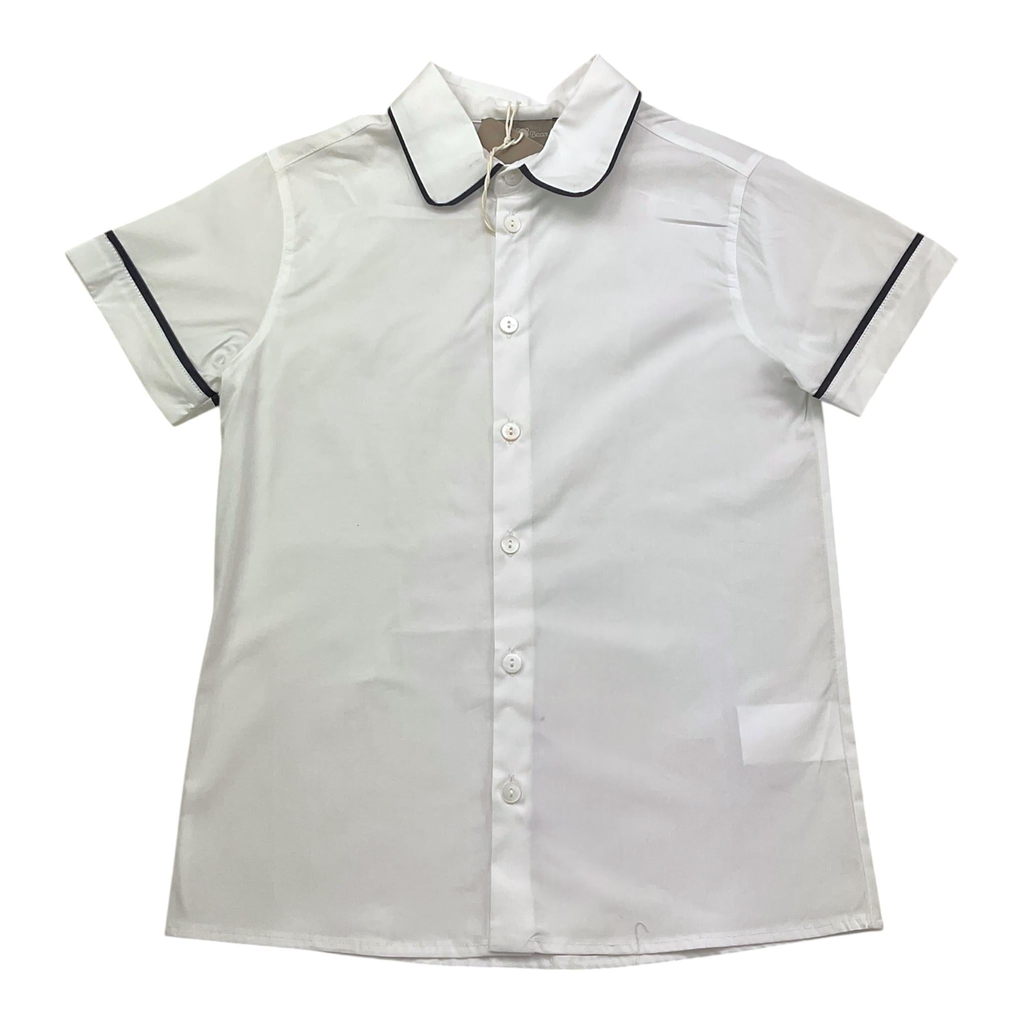 Little Bear Camicia Tinta Unita con Profili In Contrasto per Neonato 8211N BIANCO/BLU LITTLE BEAR 