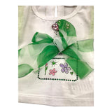 Miss Grant Solid Color Crew Neck T-Shirt with White Tulle Sleeves for Baby Girls