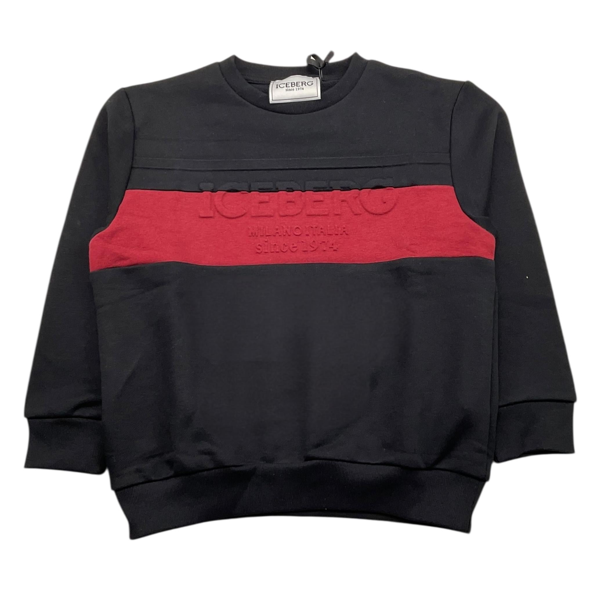 ICEBERG felpa chiusa girocollo tinta unita Nero per Bambino MFICE5330BX NERO ICEBERG 