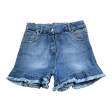 Zhoe &amp; Tobiah Solid Color Denim Shorts With Adjustable Waistband Blue For Girls