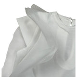M+E' T-Shirt Girocollo Tinta Unita con Tulle per Neonata UE1768NX BIANCO M+E' 