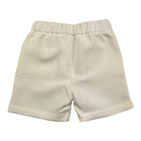 Daniele Alessandrini Solid Color Bermuda Shorts with Elastic Waist Cream for Newborns