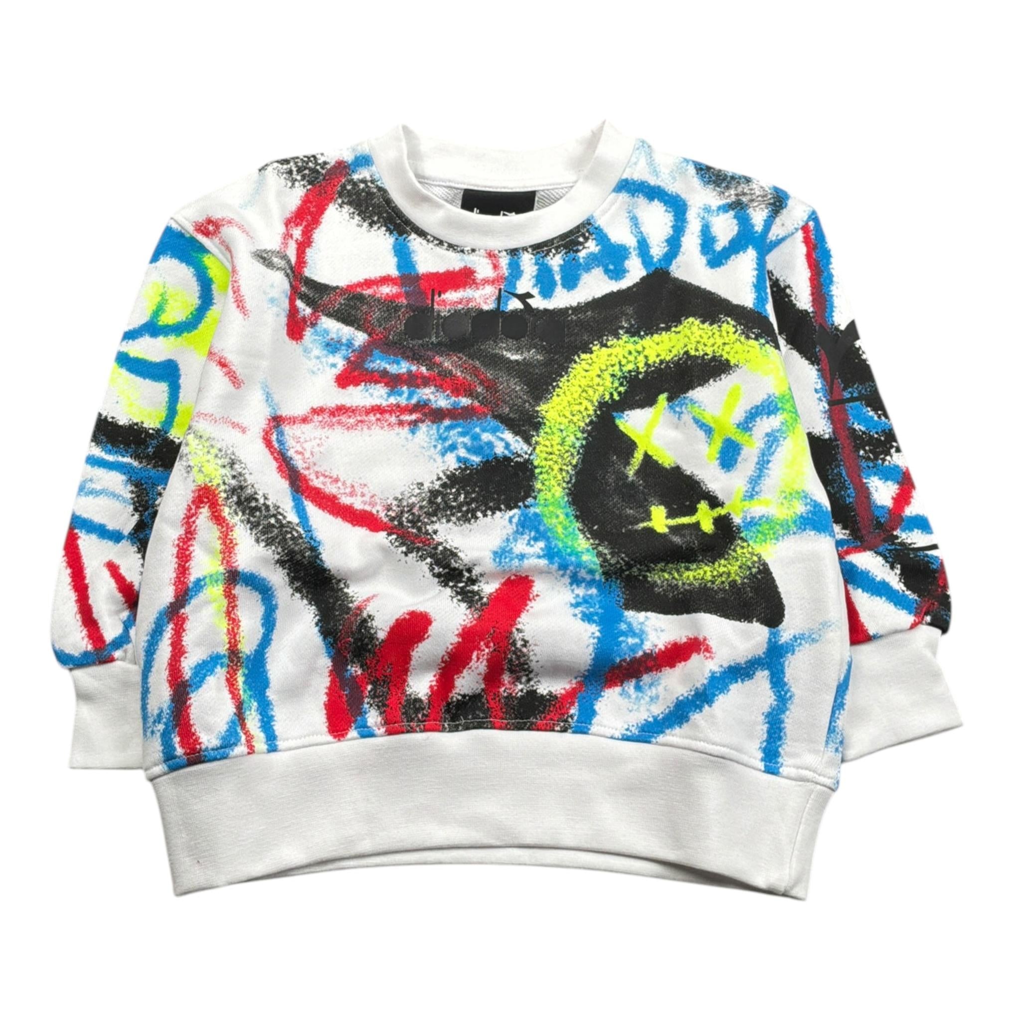 Diadora Felpa Chiusa Girocollo tinta unita con Stampe Bianco per Neonato S4DIBBSW068N BIANCO DIADORA 