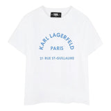 Karl Lagerfeld T-Shirt Girocollo Tinta Unita con Logo per Neonato Z30439 BIANCO KARL LAGERFELD 