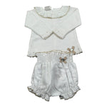 Paz Rodriguez Completo 2 Pezzi Maglia-Culotte Tinta Unita per Neonata 003122709 BIANCO PAZ RODRIGUEZ 