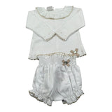 Paz Rodriguez Completo 2 Pezzi Maglia-Culotte Tinta Unita per Neonata 003122709 BIANCO PAZ RODRIGUEZ 
