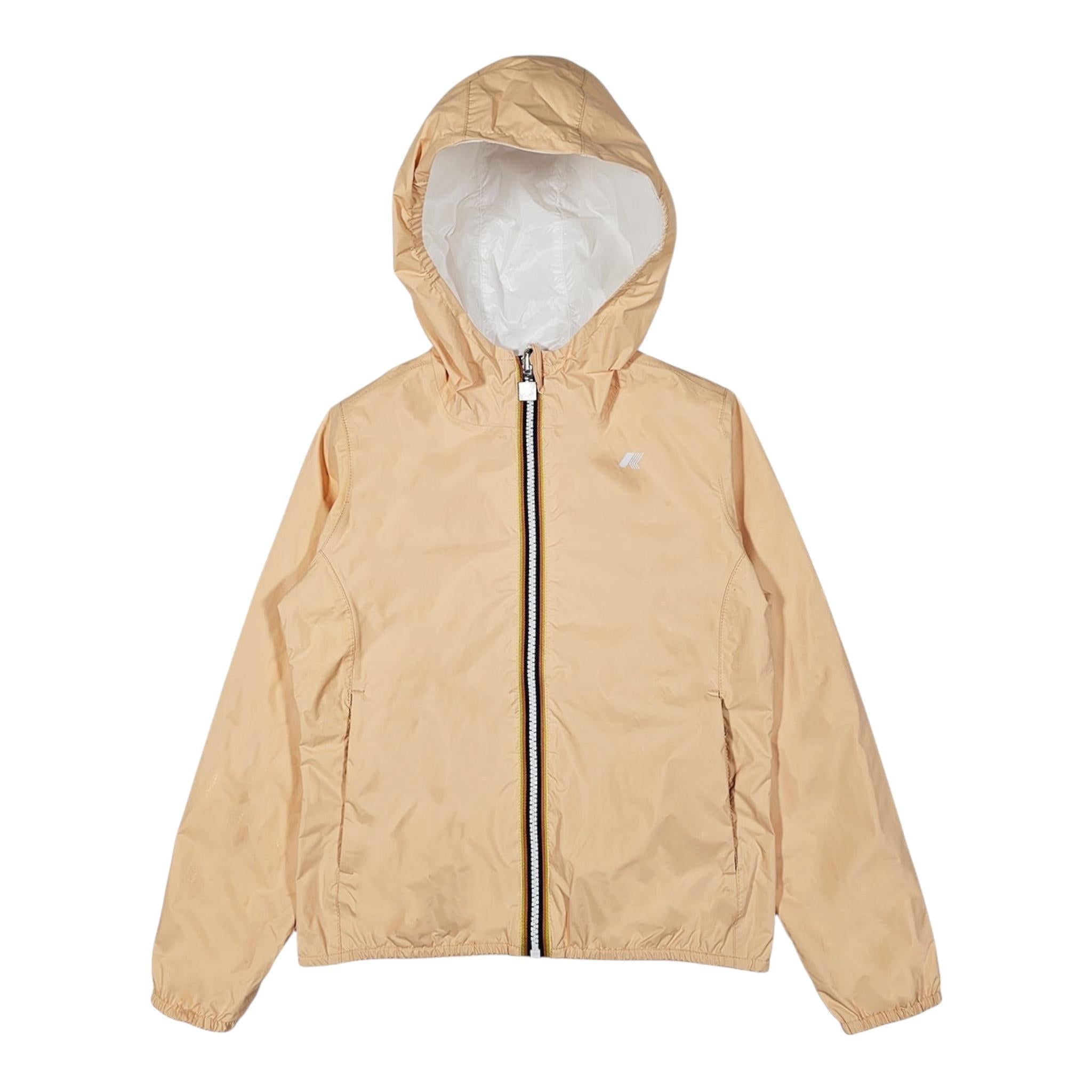 K-Way Giubbino Reversibile Bicolore con Cappuccio per Bambina K41337WX BIANCO/ARANCIONE K-WAY 
