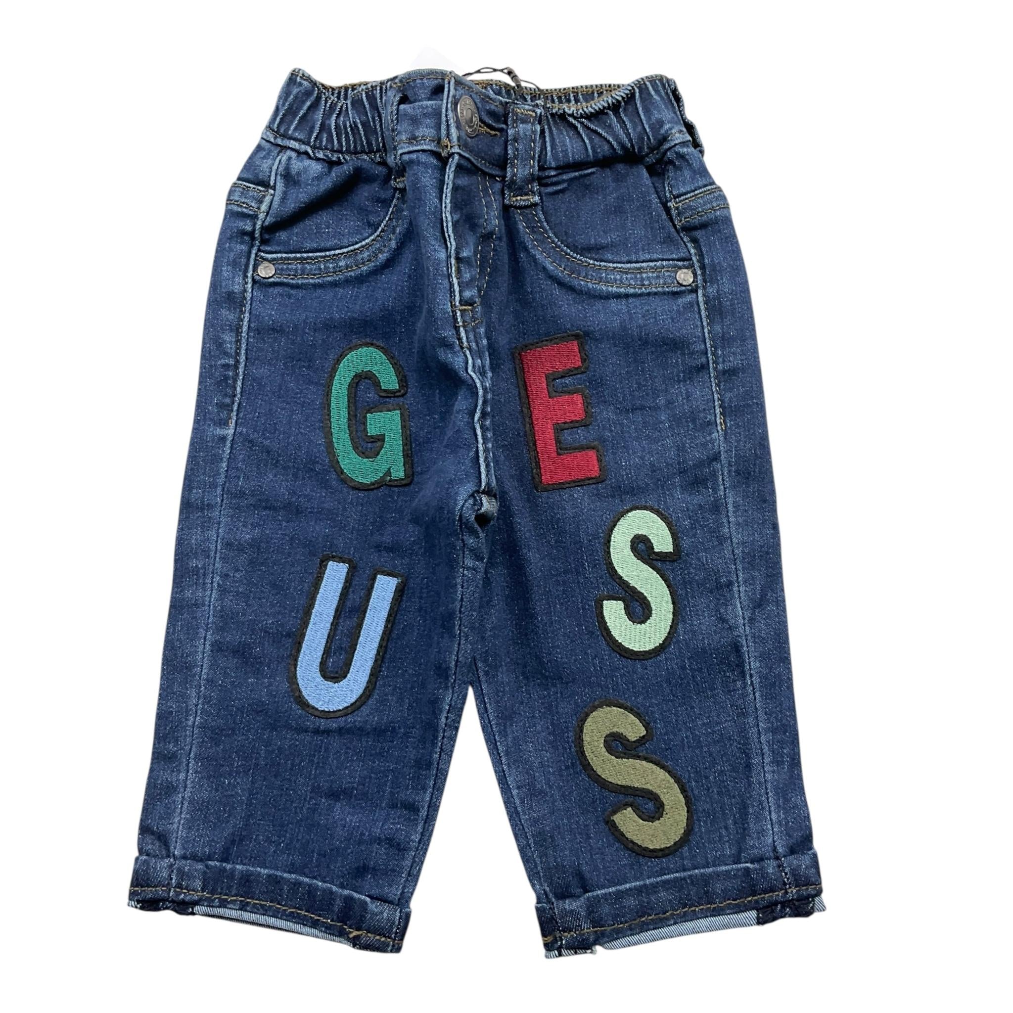 GUESS jeans tinta unita con logo Blu per Neonato N4YA03D4CA0X BLU GUESS 