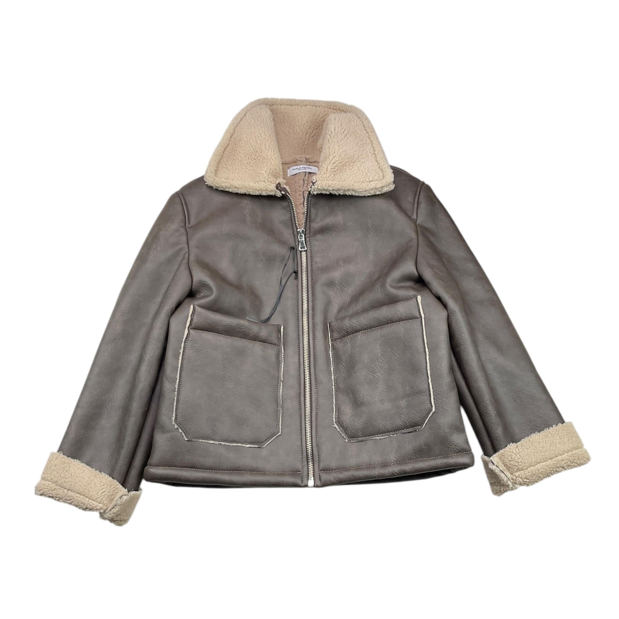 PAOLO PECORA giubbino in vera pelle tinta unita con zip Marrone per Bambino PP4152 MARRONE PAOLO PECORA 