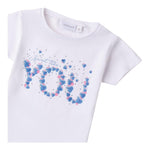Sarabanda T-Shirt Girocollo Tinta Unita con Stampa per Bambina 0B312 BIANCO SARABANDA 