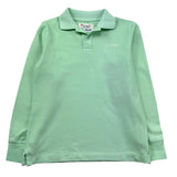 Saint Barth Polo Manica Lunga Tinta Unita con Logo per Bambino PIQUET VERDE SAINT BARTH 