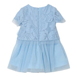Mimisol Plain Dress With Embroidery And Light Blue Tulle For Newborn