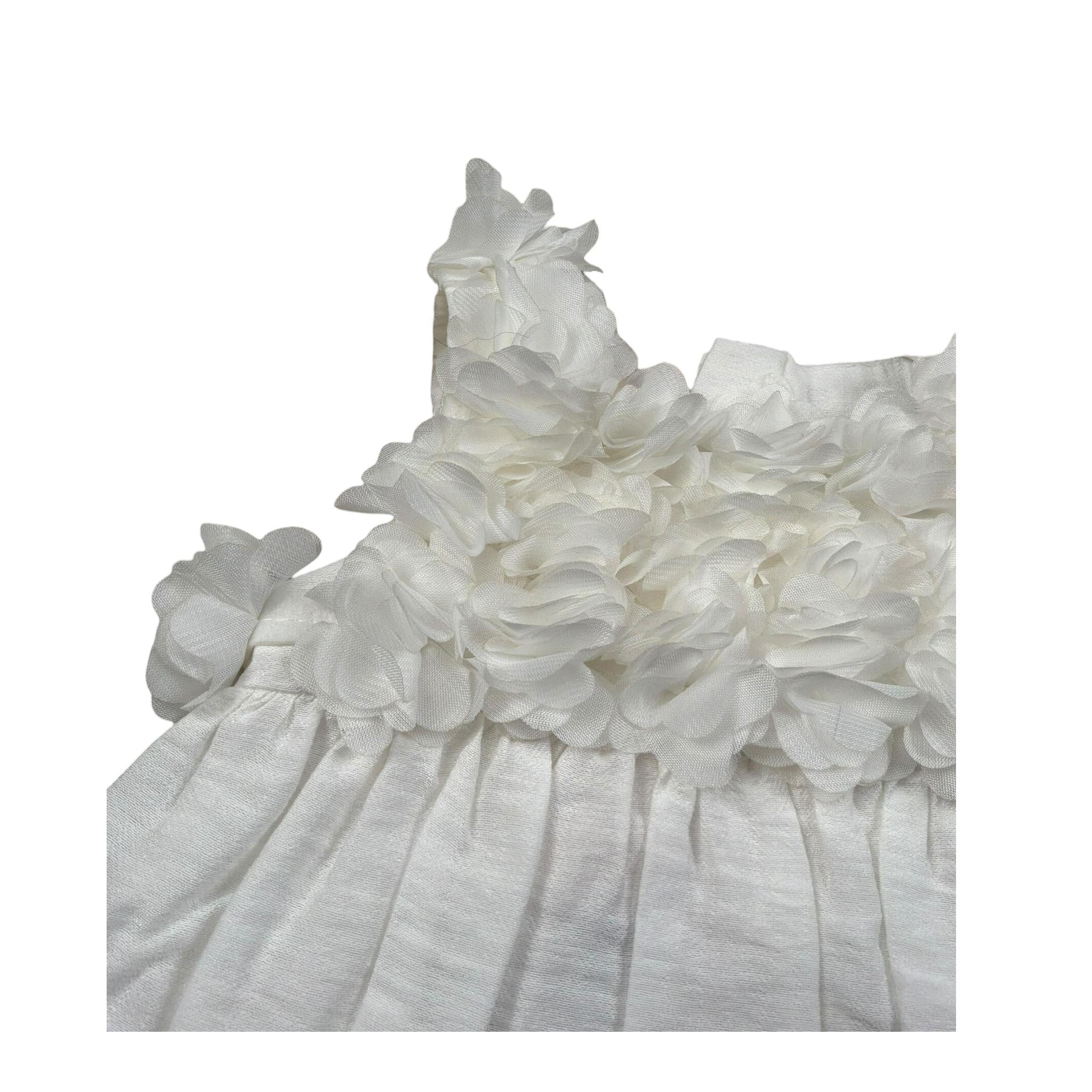 Please Abito Giromanica Tinta Unita con Tulle per Neonata AB36370G73 BIANCO PLEASE 