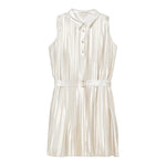 Michael Kors Abito Giromanica Tinta Unita con Bottoni per Bambina R30349 BEIGE MICHAEL KORS 