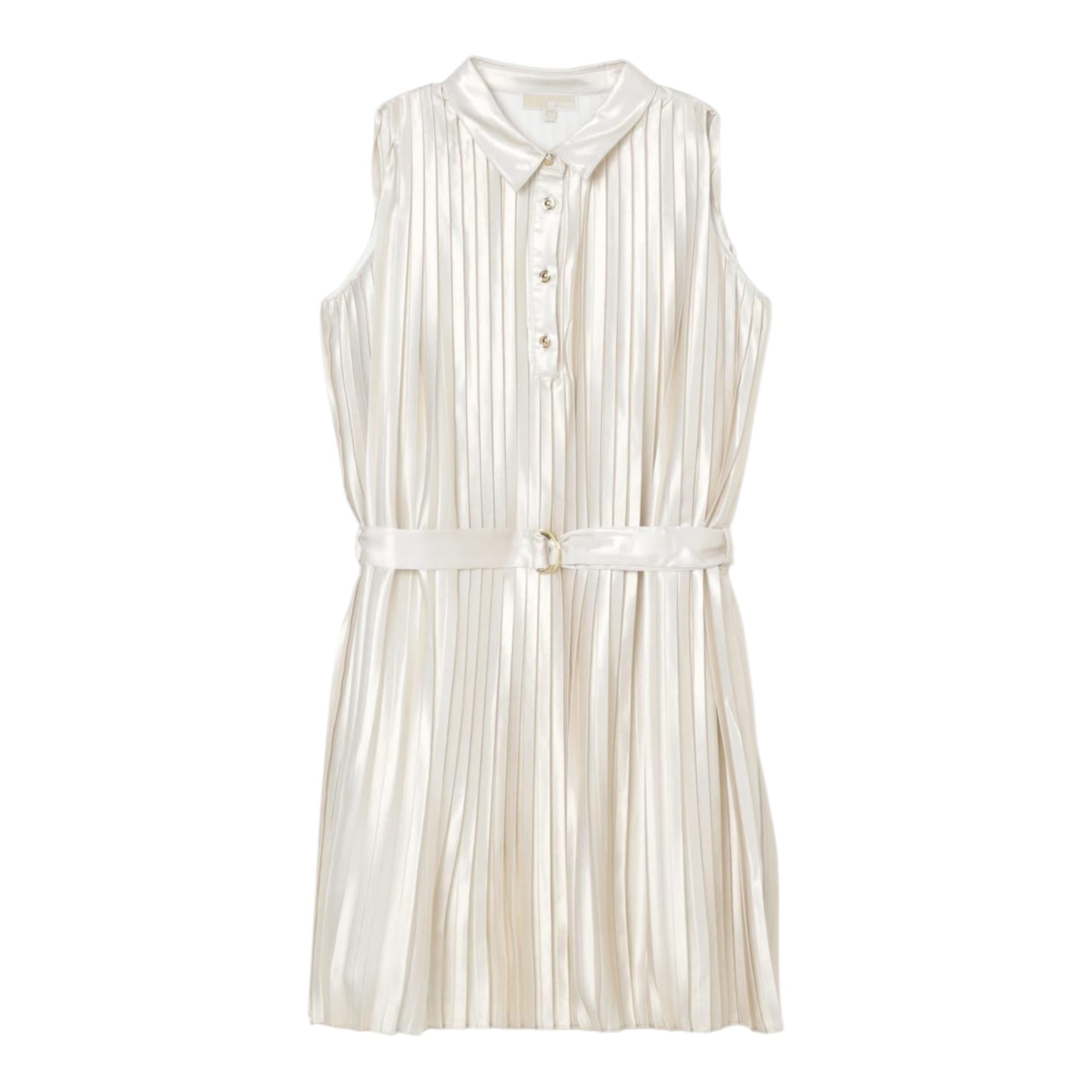 Michael Kors Abito Giromanica Tinta Unita con Bottoni per Bambina R30349 BEIGE MICHAEL KORS 