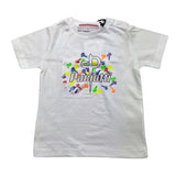Cesare Paciotti Solid Color Crew Neck T-Shirt With White Logo Print For Newborns