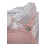 Barcellino Complete 2 Piece Shirt-Romper Two-Tone White/Pink for Newborn
