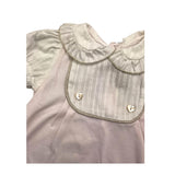 La Stupenderia Bodysuit Half Sleeve Solid Color With Contrast Collar Pink For Newborn