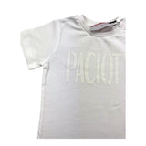 Cesare Paciotti Crewneck T-Shirt Solid Color with White Logo Print for Newborns