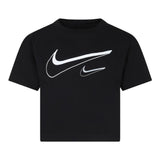 Nike T-Shirt Girocollo Tinta Unita con Logo per Bambina 36L670 NERO NIKE 