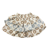 Le Bebe' Plain Skirt with Contrast Prints and White Ruffles for Newborns
