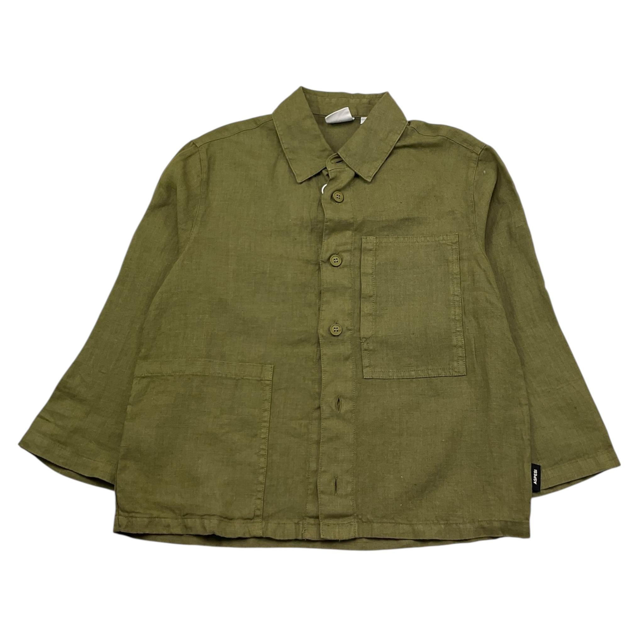 Aspesi Camicia Manica Lunga Tinta Unita per Bambino S25009GCL6000 VERDE ASPESI 