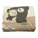 LE BEBE' coperta tinta unita con stampe orsi Bianco per Neonato LBB5089 BIANCO LE BEBE' 