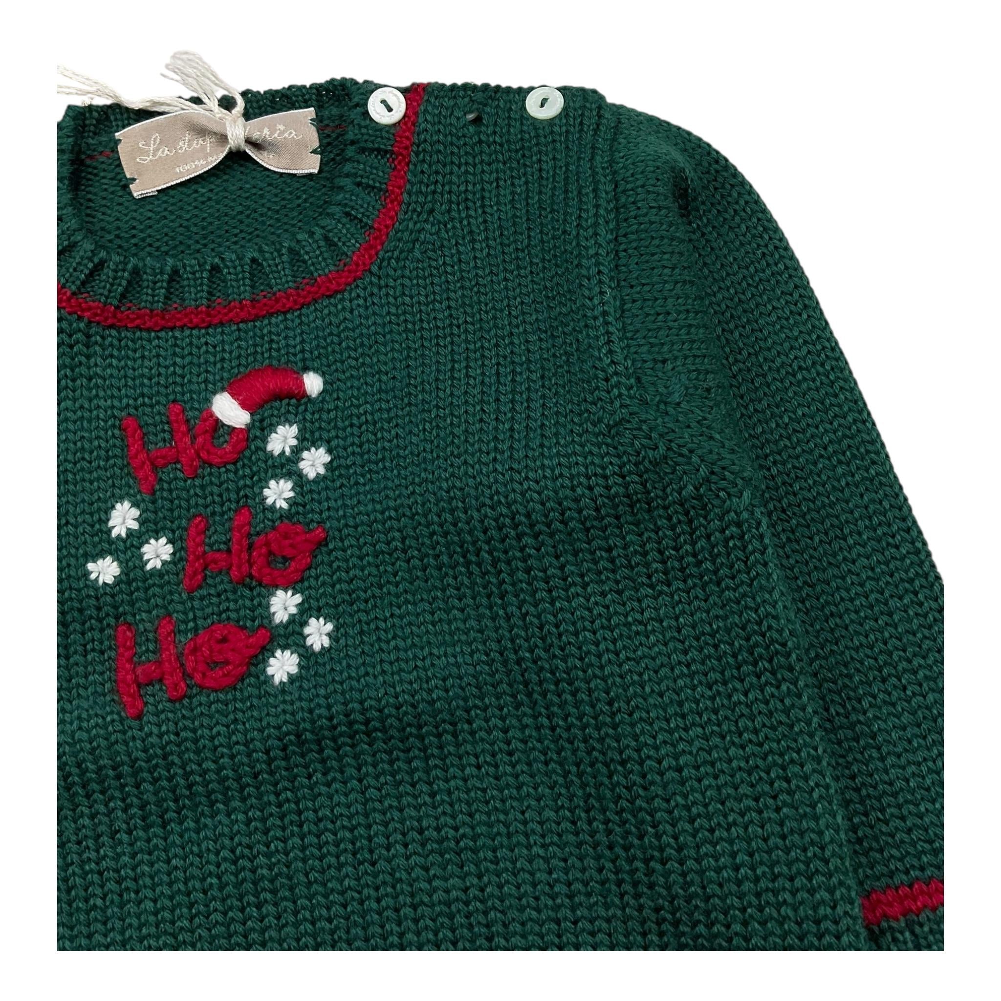 LA STUPENDERIA maglia girocollo tinta unita con ricami Verde per Bambino WCPL61 VERDE LA STUPENDERIA 