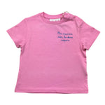 Saint Barth T-Shirt Girocollo Tinta Unita con Stampa per Neonata ELLY001033 ROSA SAINT BARTH 
