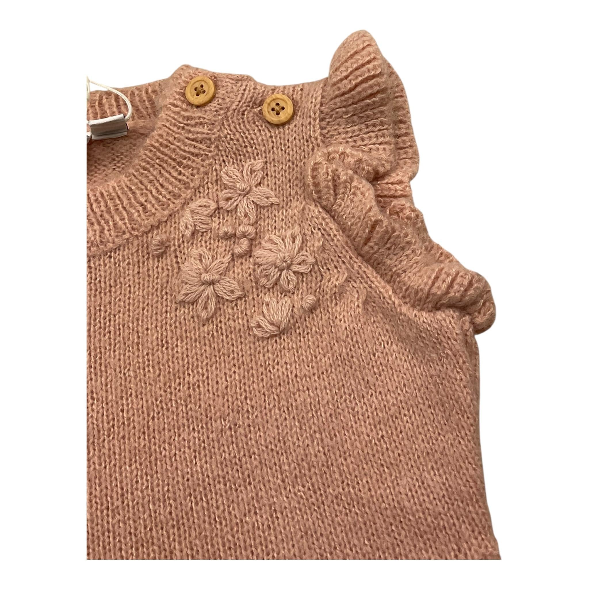 NAME.IT gilet girocollo tinta unita con ricami Rosa per Neonata 13220999 ROSA NAME.IT 