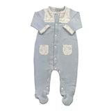 BABIDU tutina bicolore con stampa Azzurro/bianco per Neonato 15188 AZZURRO/BIANCO BABIDU 