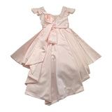 Gai Mattiolo Solid Color Sleeveless Formal Dress With Ruffles And Pink Bow For Girls