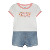 Levi'S 2 Piece Set T-Shirt-Short White For Baby Girl