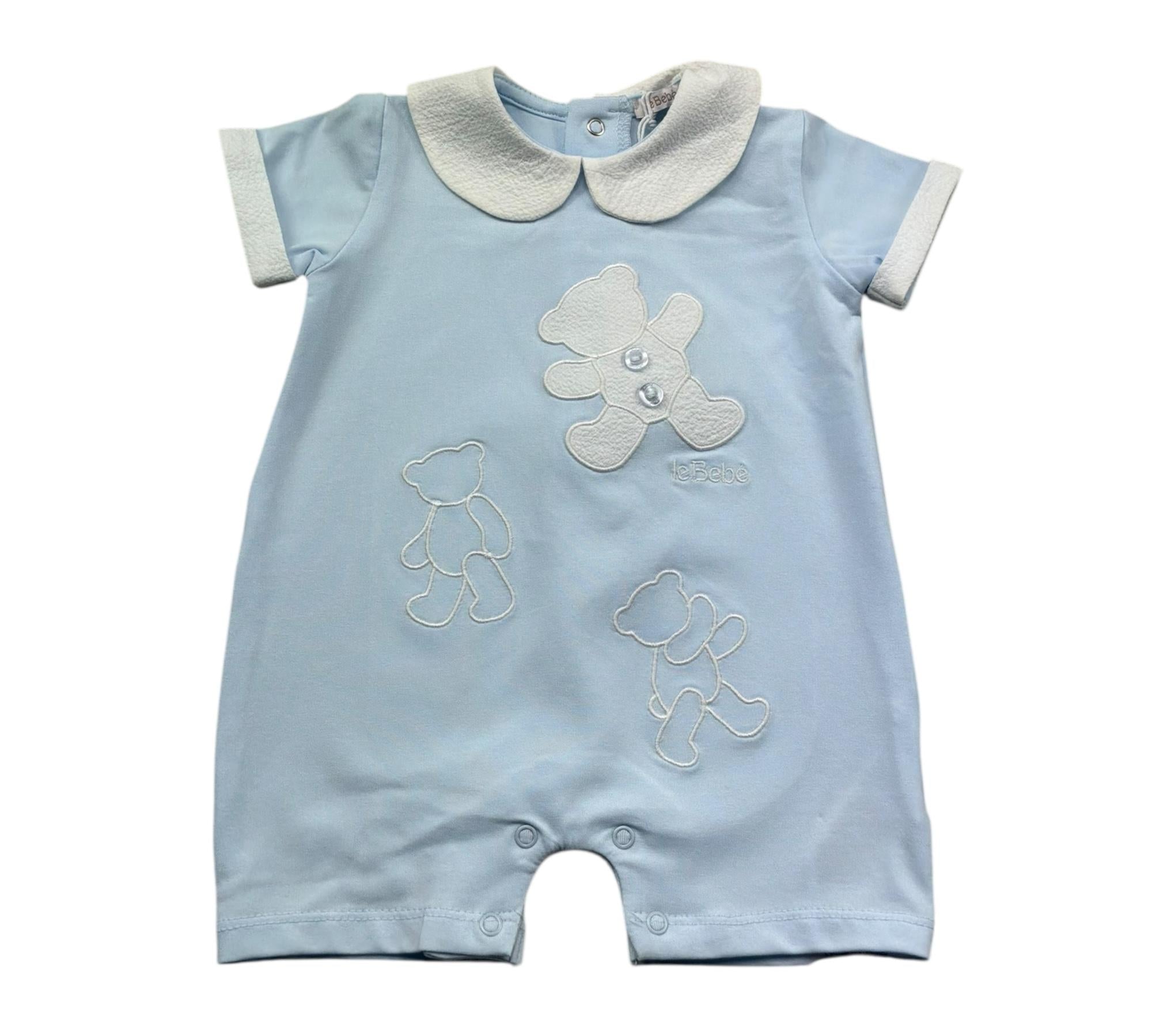 Le Bebe Pagliaccetto Mezza Manica Tinta Unita per Neonato LBB5297 AZZURRO LE BEBE 