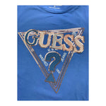 GUESS shirt tinta unita girocollo con stampa Blu per Bambina J4YI05K6YW4X BLU GUESS 