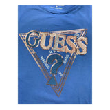GUESS shirt tinta unita girocollo con stampa Blu per Bambina J4YI05K6YW4X BLU GUESS 