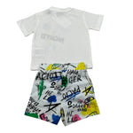 Cesare Paciotti Completo 2 Pezzi T-Shirt-Bermuda tinta unita con Stampa Bianco per Neonato COMP5124BXX BIANCO CESARE PACIOTTI 