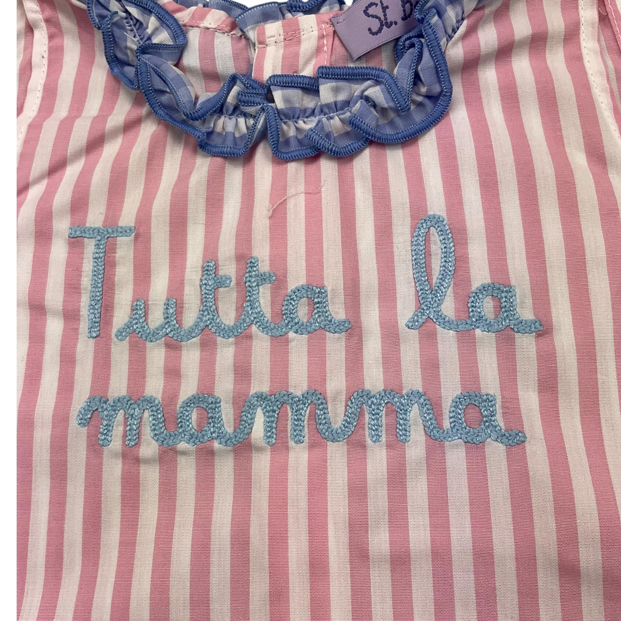 Saint Barth Completo 2 Pezzi Camicia-Coulotte Bicolore per Neonata ABB0002 ROSA SAINT BARTH 