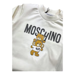 MOSCHINO felpa chiusa girocollo tinta unita con stampa in contrasto Panna per Neonato MDV0BNN PANNA MOSCHINO 
