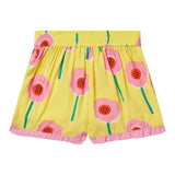 Stella Mccartney Solid Color Shorts With Yellow Floral Print For Girls