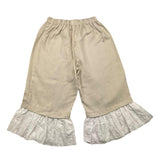 La Stupenderia Plain Palazzo Pants With Contrast Trim Beige For Girls