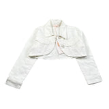 Please Giubbino In Denim Tinta Unita per Bambina JB18132G73X BIANCO PLEASE 