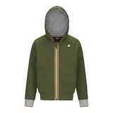 K-WAY felpa con zip e cappuccio tinta unita Verde per Bambino K2131QW VERDE K-WAY 