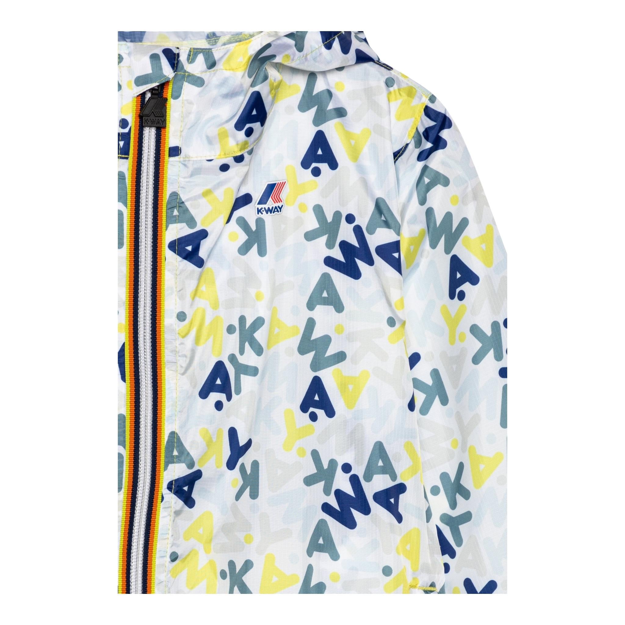 K-Way Giubbino Stampa Fantasia con Loghi per Bambino K2148SW BIANCO K-WAY 