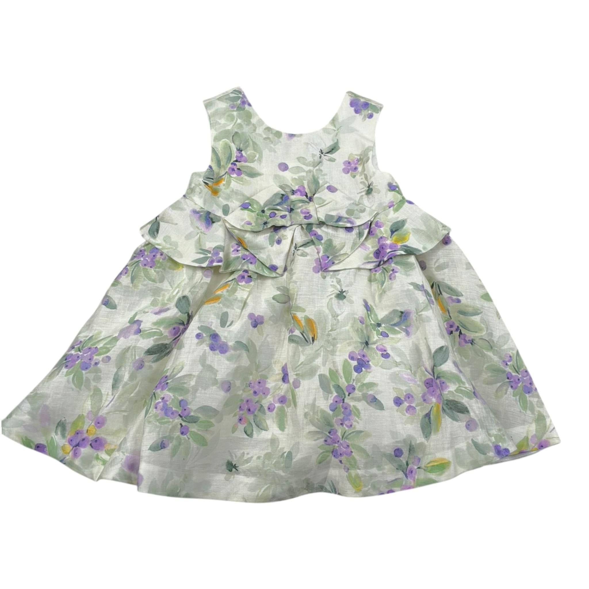 Abel & Lula Abito Tinta Unita con Fantasia per Bambina 5018J VERDE ABEL & LULA 