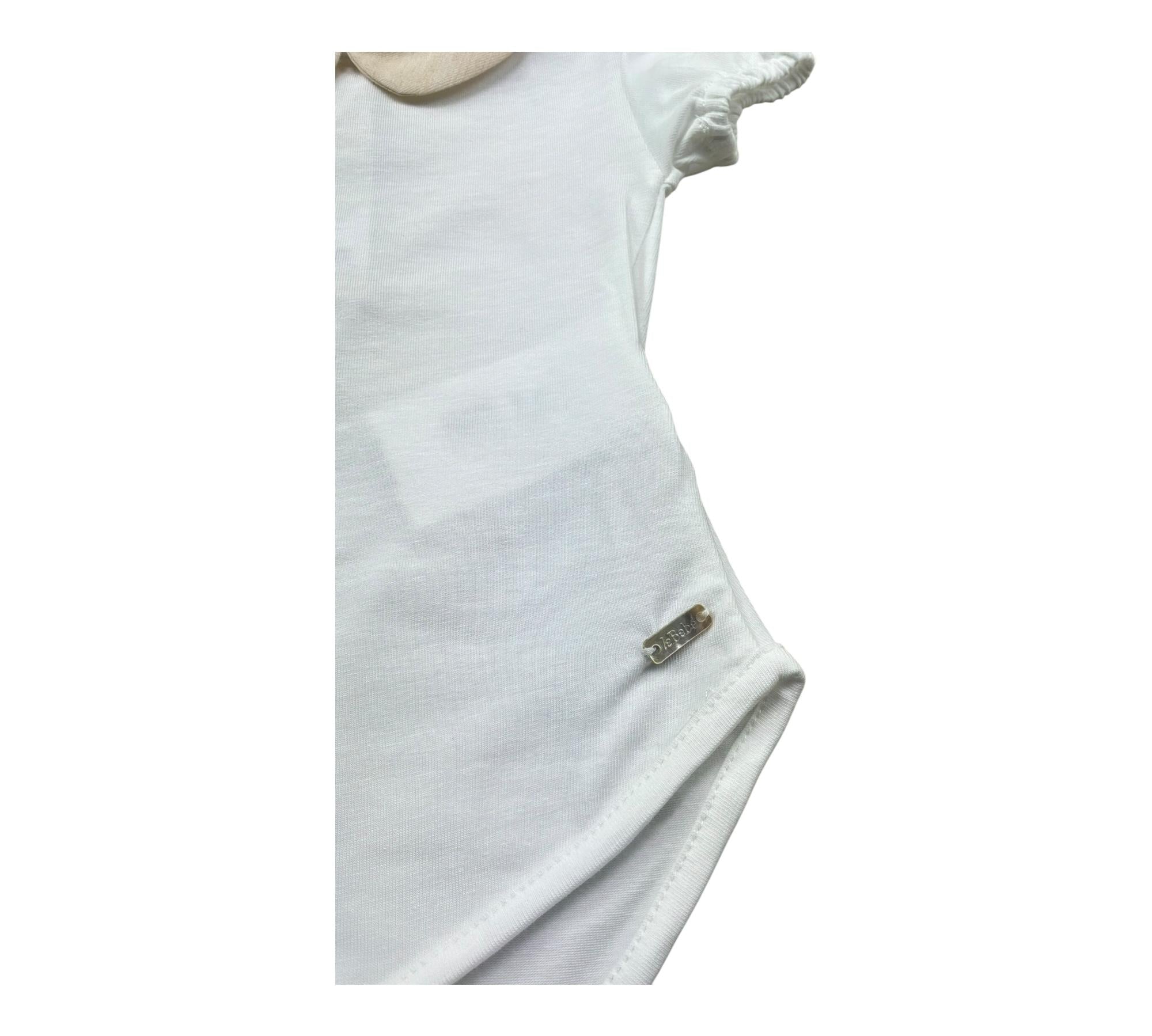 Le Bebe Body Mezza Manica Tinta Unita con Colletto per Neonata LBG6338 BIANCO LE BEBE 