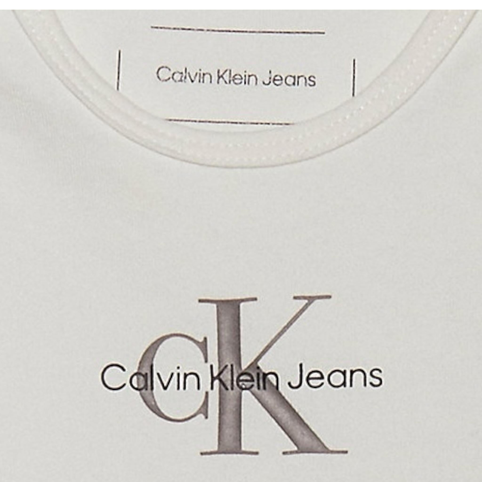 Calvin Klein Body Tinta Unita Mezza Manica per Neonato IN0IN00014 CREMA CALVIN KLEIN 