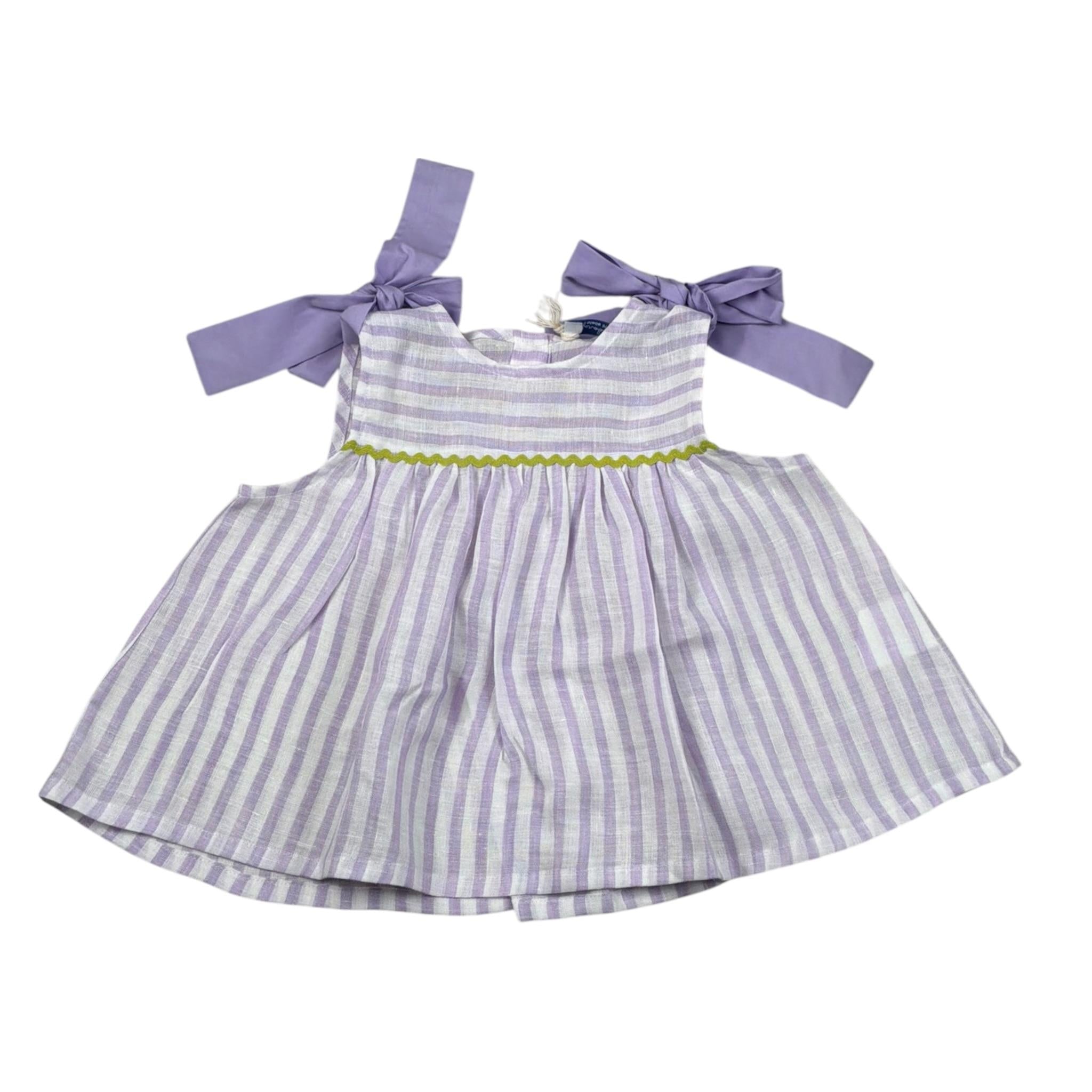 Ilfarobimbi Camicia tinta unita Giromanica con Fantasia A Righe Bianco/Lilla per Neonata IFB50165X BIANCO/LILLA ILFAROBIMBI 